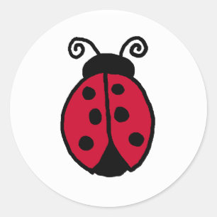 Redonda Pegatina Ladybug