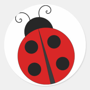 Redonda Pegatina Ladybug