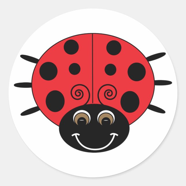 Redonda Pegatina Ladybug (Anverso)