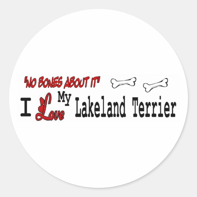 Redonda Pegatina Lakeland Terrier (I Love) (Anverso)