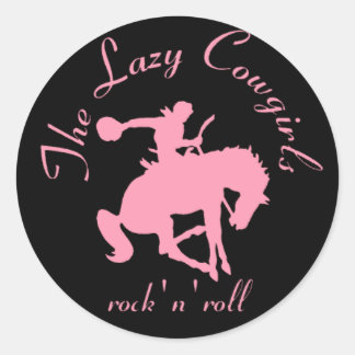 Redonda Pegatina Lazy Cowgirls