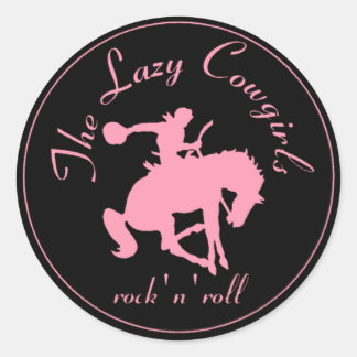 Redonda Pegatina Lazy Cowgirls - grande