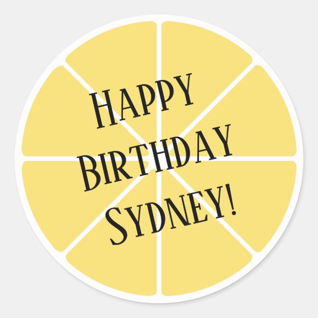 Redonda Pegatina Lemon Slice (Anverso)