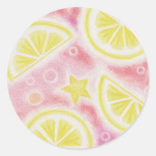 Redonda Pegatina Lemonade Rosa
