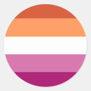 Redonda Pegatina lesbiano del círculo del orgullo