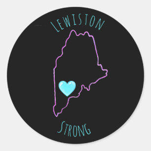 Redonda Pegatina Lewiston Strong