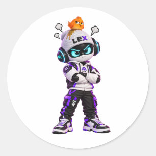 Redonda Pegatina - Lex Angry Robot Bird - ASW Universe