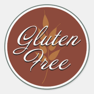 Redonda Pegatina libre de gluten clásico