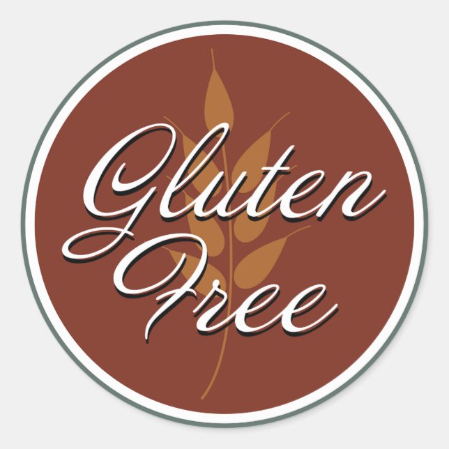 Redonda Pegatina libre de gluten clásico (Anverso)