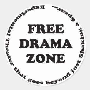 Redonda Pegatina libre de la zona del drama