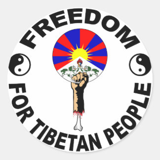 Redonda pegatina libre de tibet