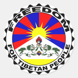 Redonda pegatina libre de tibet
