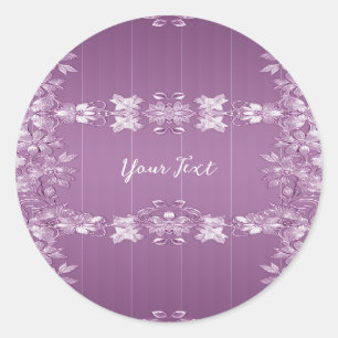 Redonda Pegatina Lilac Floral Moderno