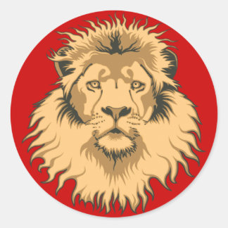 Redonda Pegatina Lion Head