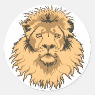 Redonda Pegatina Lion Head
