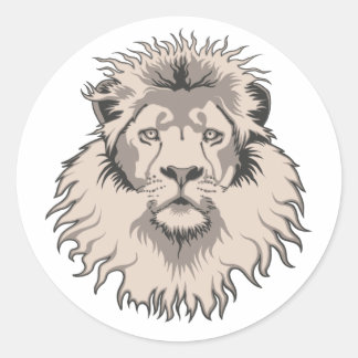 Redonda Pegatina Lion Head