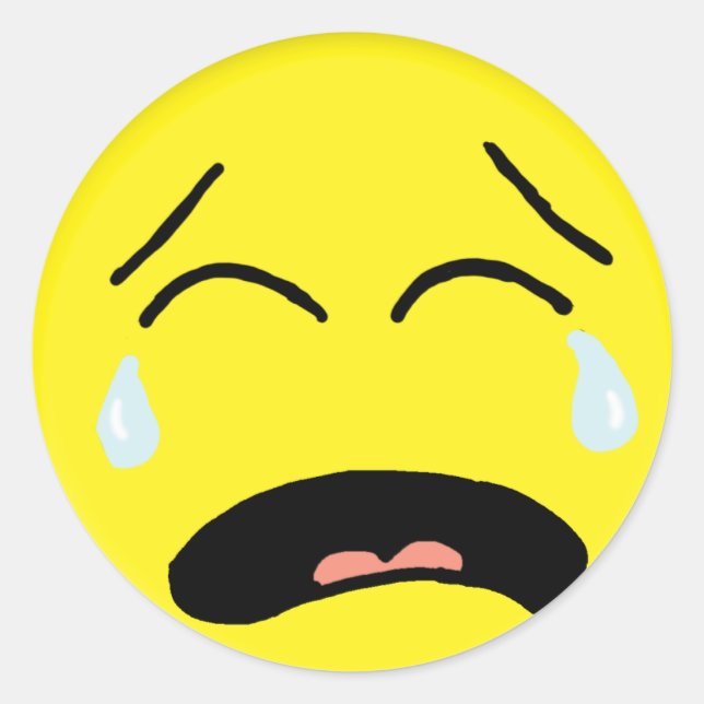 Redonda Pegatina llorando (Anverso)