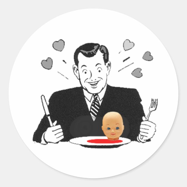 Redonda Pegatina Loco de Caníbal (Anverso)