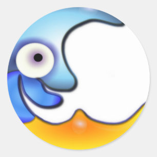 Redonda Pegatina loco Personalizado Moon