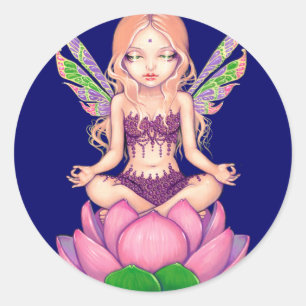 Redonda pegatina "Lotus Fairy"
