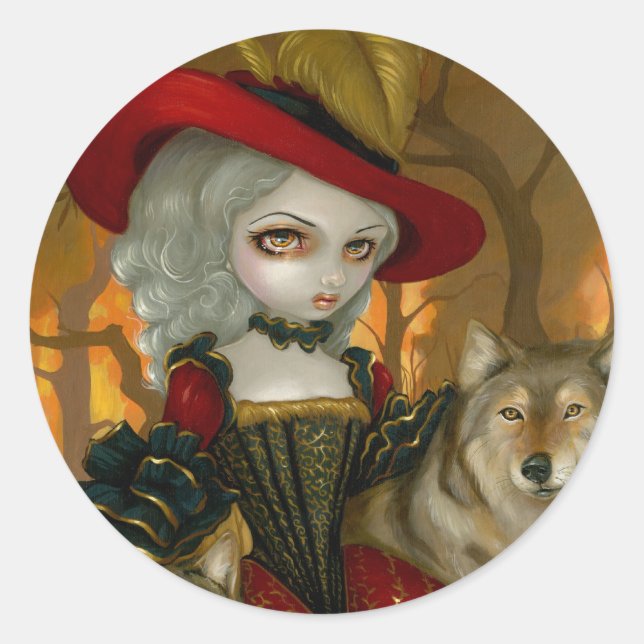 Redonda pegatina "Loup-Garou" (Anverso)