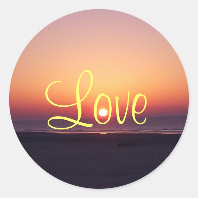 Redonda Pegatina Love Sunrise (Anverso)