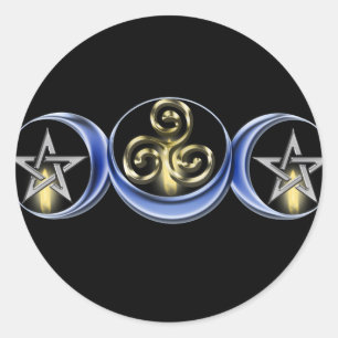 Redonda Pegatina lunar espiral triple de la luna