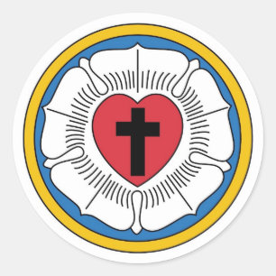 Redonda Pegatina Lutheran del Escudo de Armas