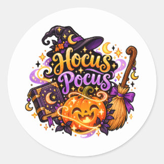 Redonda Pegatina mágica de Halloween de Hocus Pocus de bru