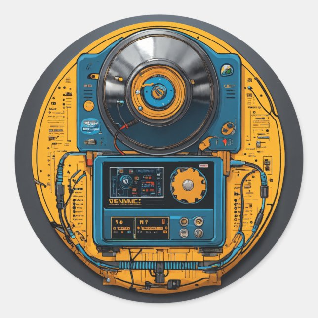 Redonda Pegatina magnético de Electro (Anverso)