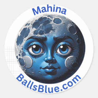 Redonda Pegatina Mahina (Luna) - Colección BallsBlue