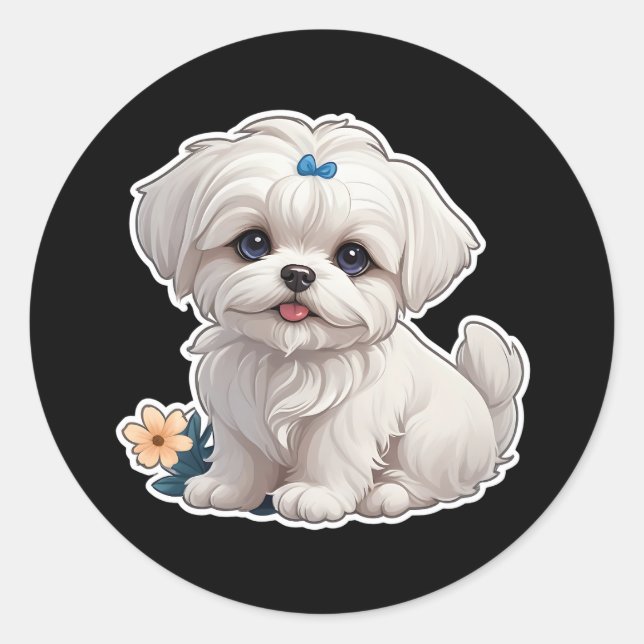 Redonda Pegatina maltés (Anverso)