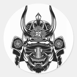 Redonda Pegatina malvado de Samurai