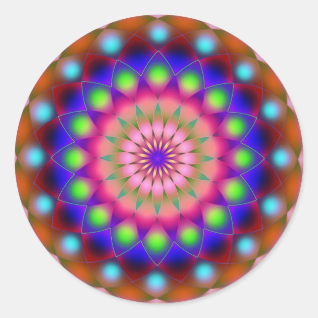 Redonda Pegatina Mandala (Anverso)