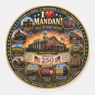 Redonda Pegatina "Mandan Legacy Edition."