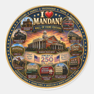 Redonda Pegatina "Mandan Legacy Edition."
