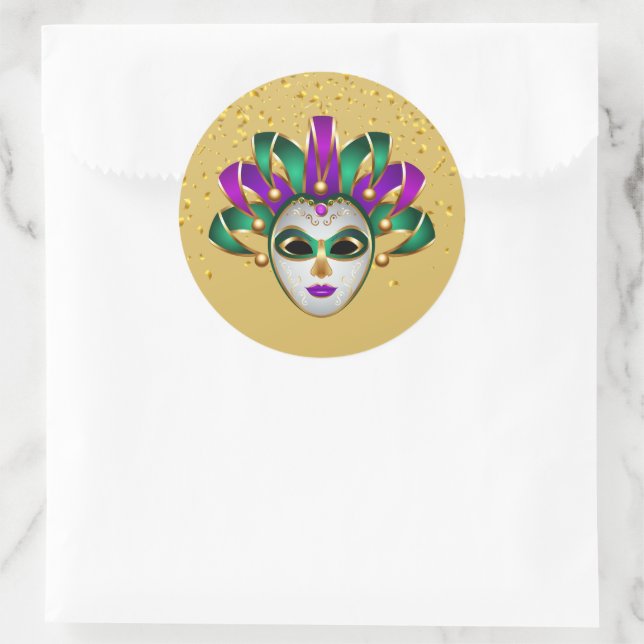 Redonda Pegatina Mardi Gras (Bolso)