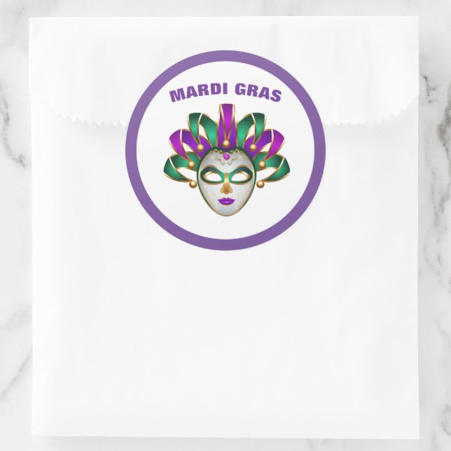 Redonda Pegatina Mardi Gras (Bolso)
