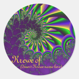 Redonda Pegatina Mardi Gras