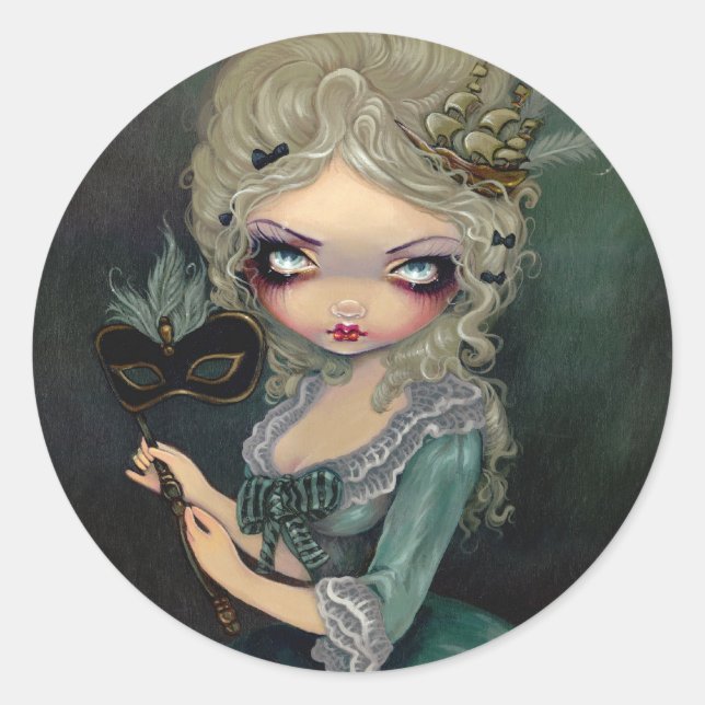 Redonda pegatina "Marie Masquerade" (Anverso)