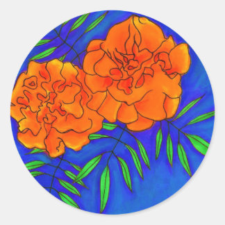 Redonda Pegatina Marigolds