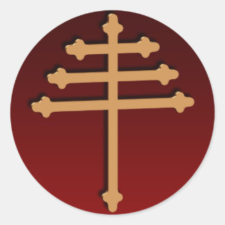Redonda Pegatina Maronite Cross Gold