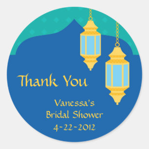 Redonda Pegatina marroquí de la linterna