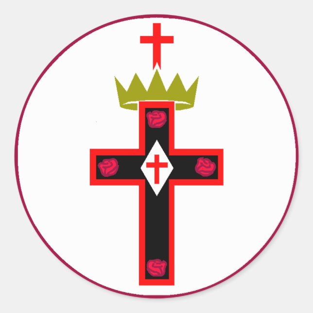 Redonda Pegatina Masonic Rosicrucian Society (Anverso)
