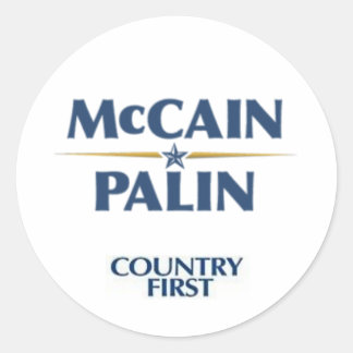Redonda Pegatina Mccain/Palin