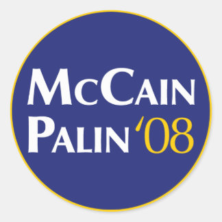Redonda Pegatina McCain-Palin