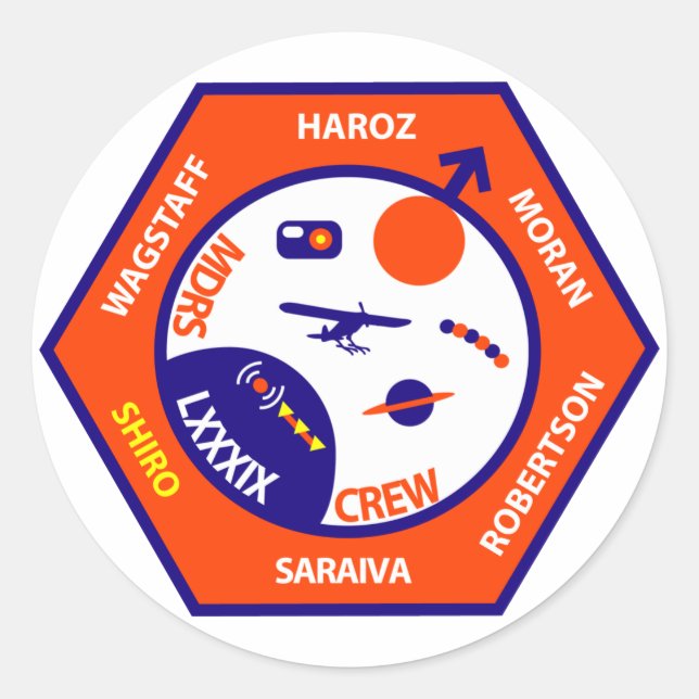 Redonda Pegatina MDRS Crew 89 (Anverso)