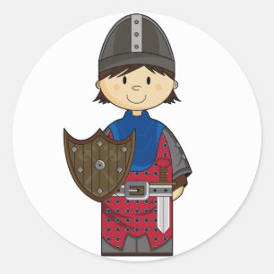 Redonda Pegatina Medieval Crusader Knight