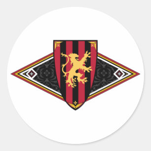 Redonda Pegatina medieval del escudo