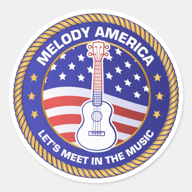 Redonda Pegatina Melody America (Anverso)